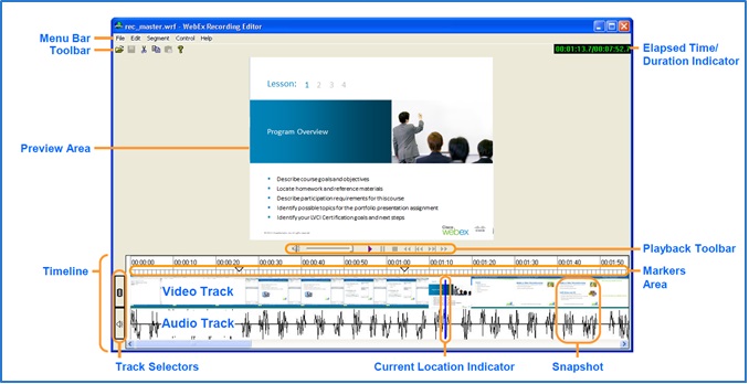 Here is the Webex Recording Editor.