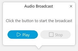 Audio broadcast dialog box