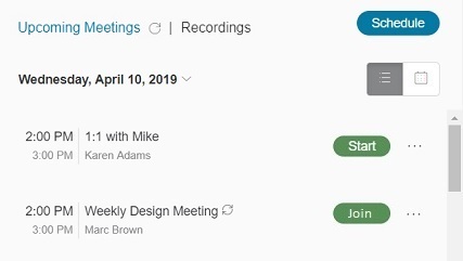 Upcoming meetings