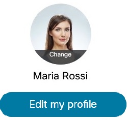 Profilbild mit der Option „Ändern“ und der Schaltfläche „Mein Profil bearbeiten“.