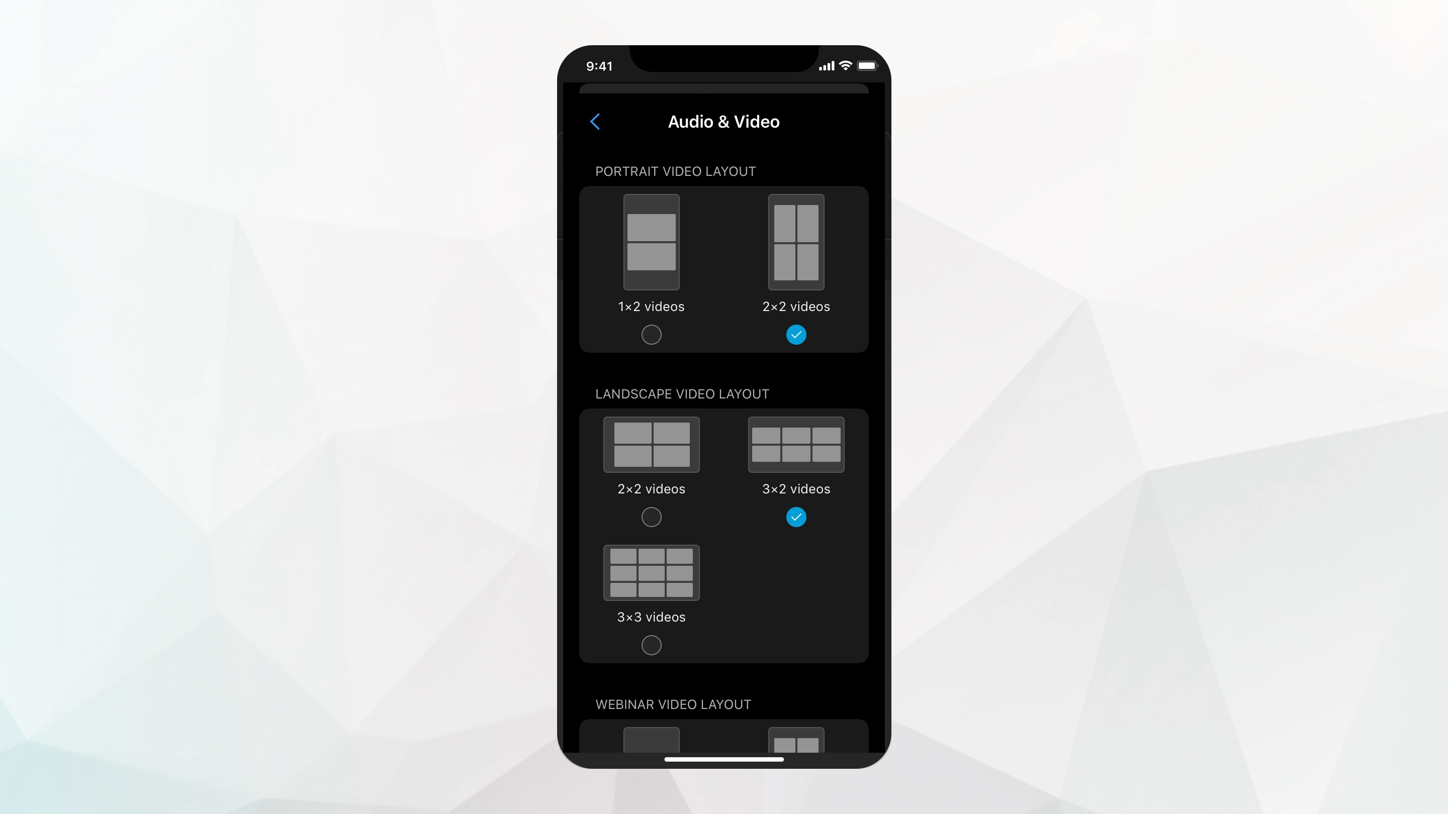 Portrait and Landscape Grid view layouts