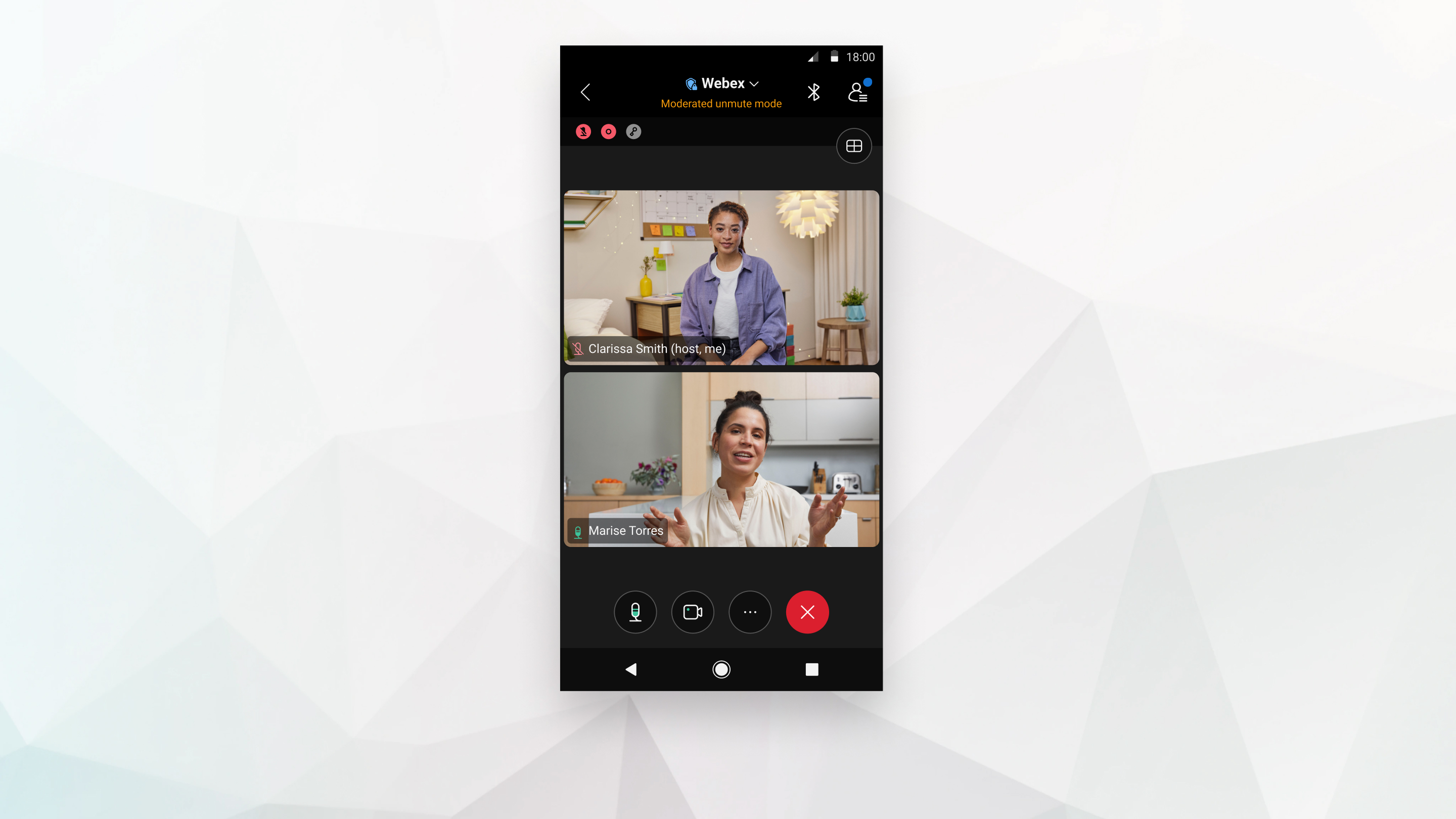 1x1 преглед с мрежа по време на среща на телефон с Android