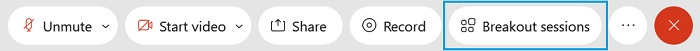 [ブレイクアウト セッション] ボタン