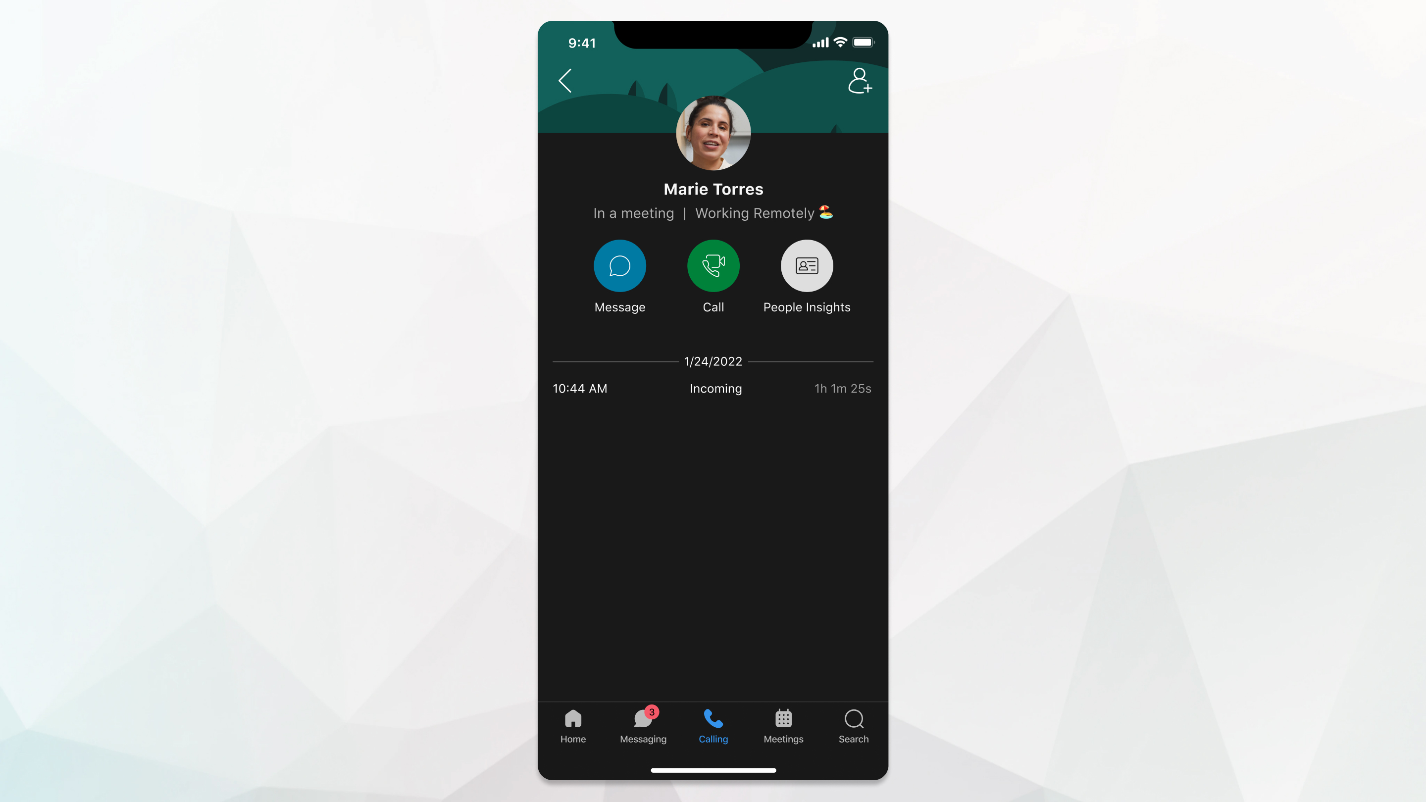 Webex iOS アプリで通話の詳細を確認する。