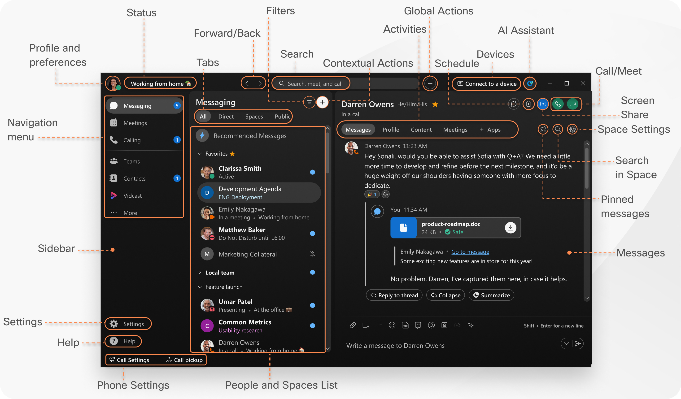 Oversigt over Webex-app