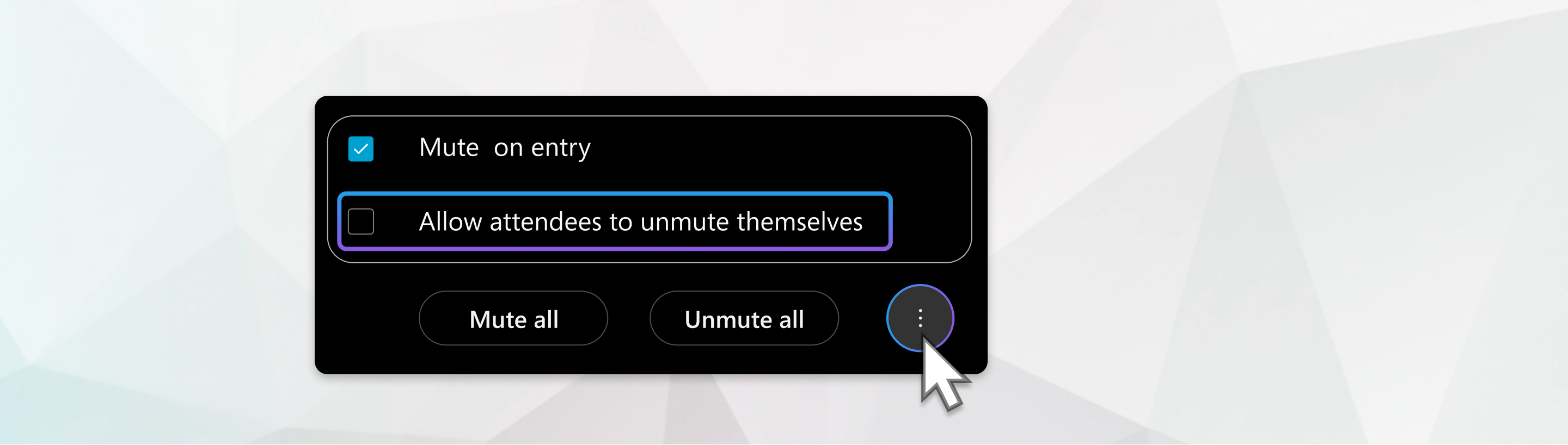 Allow attendees to unmute themselves menu option