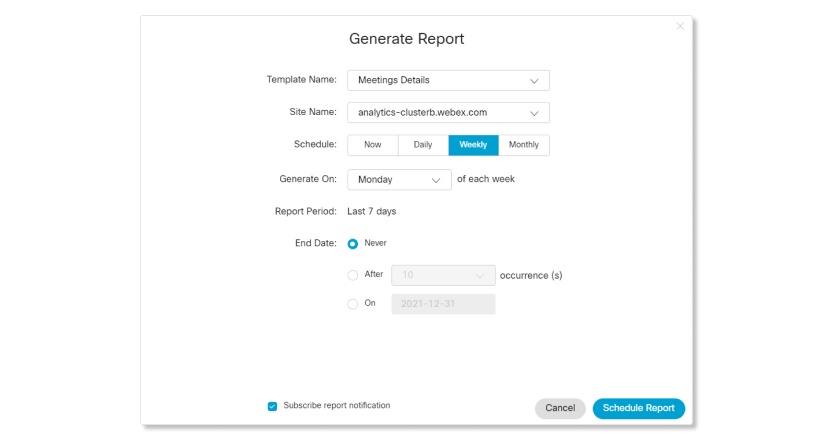 Example of what the Generate Report flow looks like.