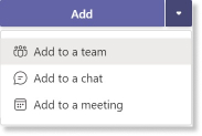 Add to a team highlighted in drop-down menu