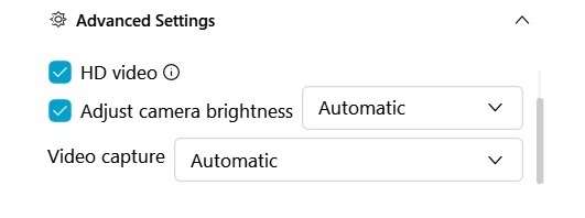 Advanced Settings, Automatic setting.