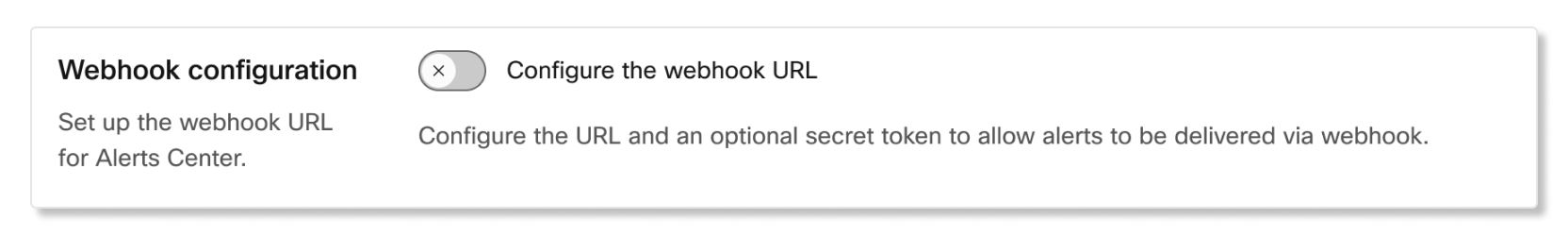 Egy riasztási opció a webhook visszahívás URL-ekhez