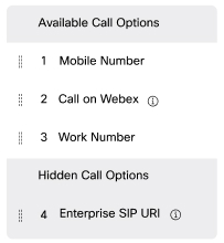 Image showing the call settings and single click options