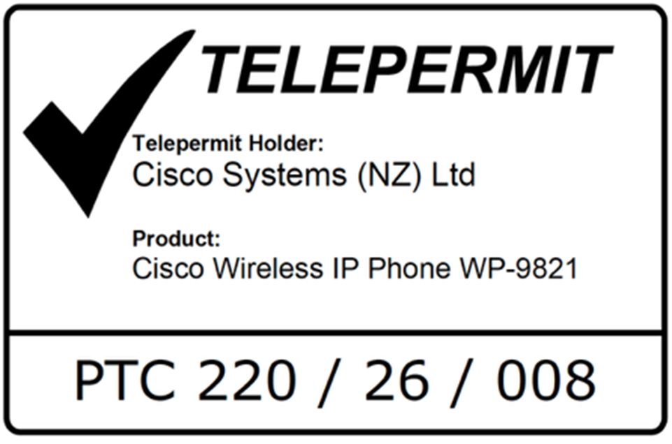 Telepermit icon used in 9821 Permit to Connect (PTC) General Warning