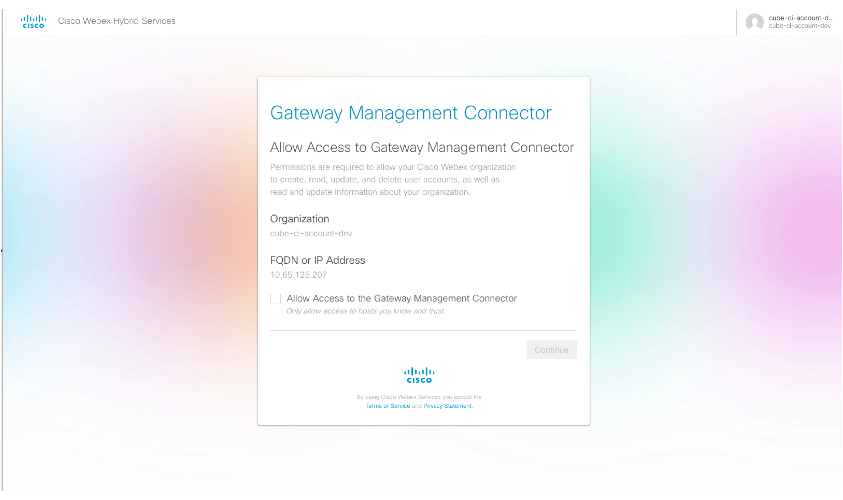 Enroll Cisco IOS managed gateways to Webex Cloud