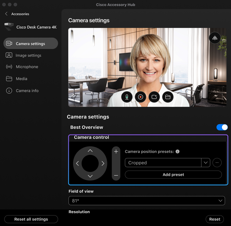 The screenshot of Desk Camera App