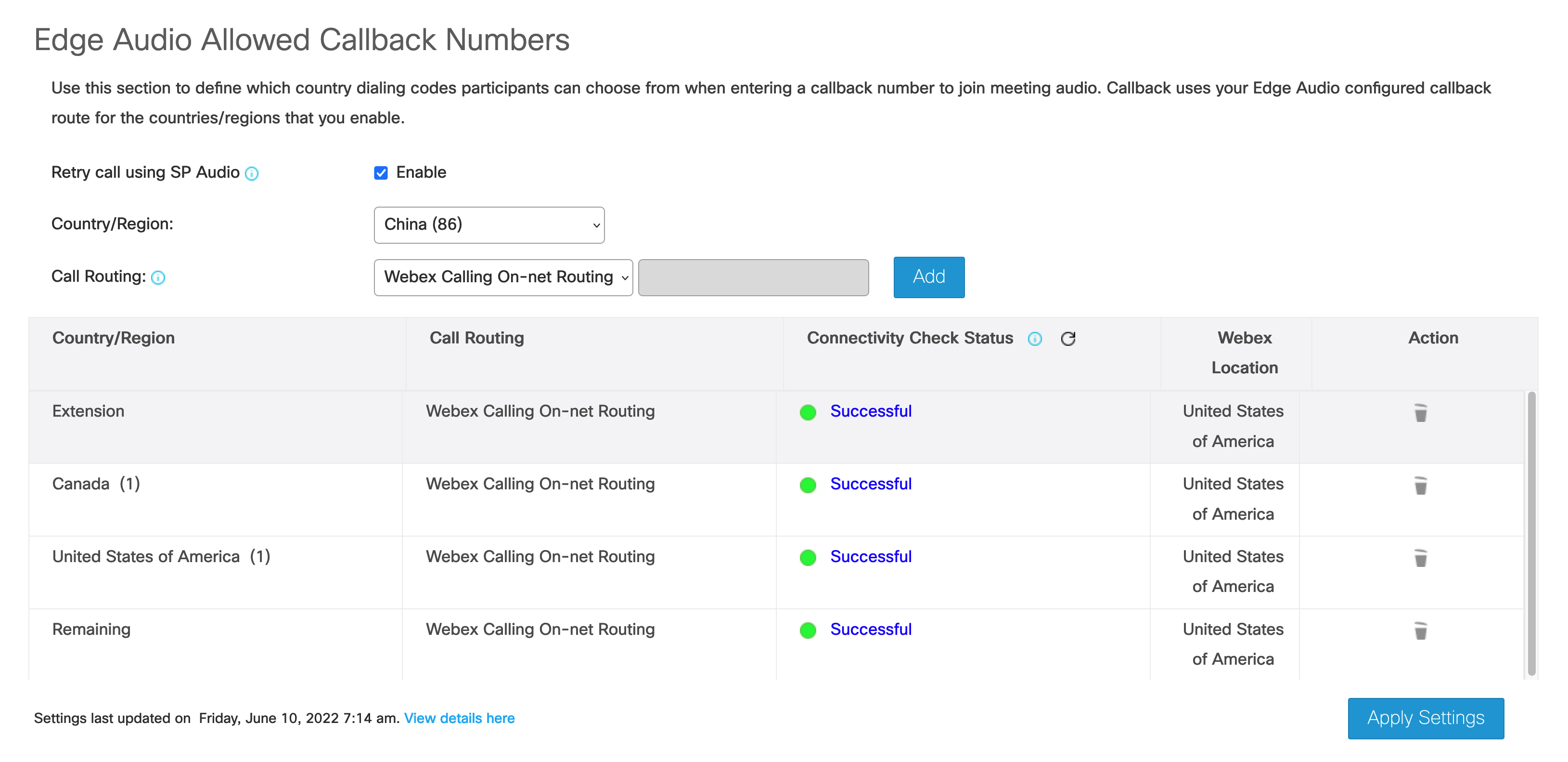 Configure a Webex Meeting site to use integrated audio for Webex Calling