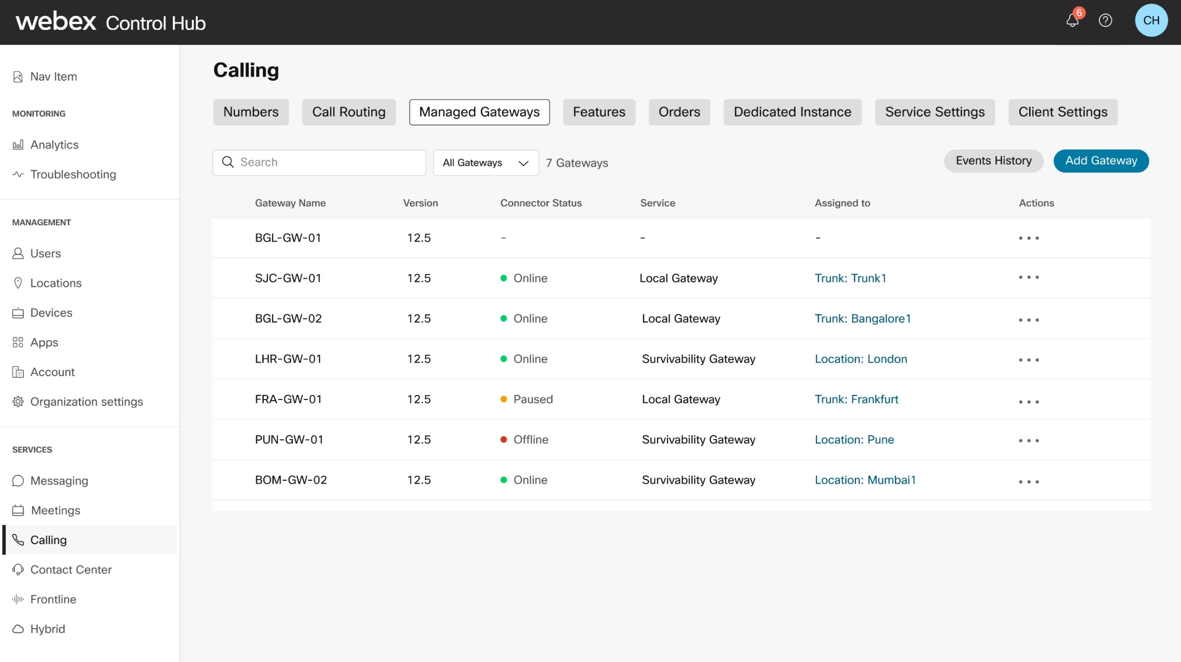 Enroll Cisco IOS managed gateways to Webex Cloud