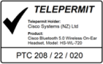 New Zealand Telepermit compliance logo