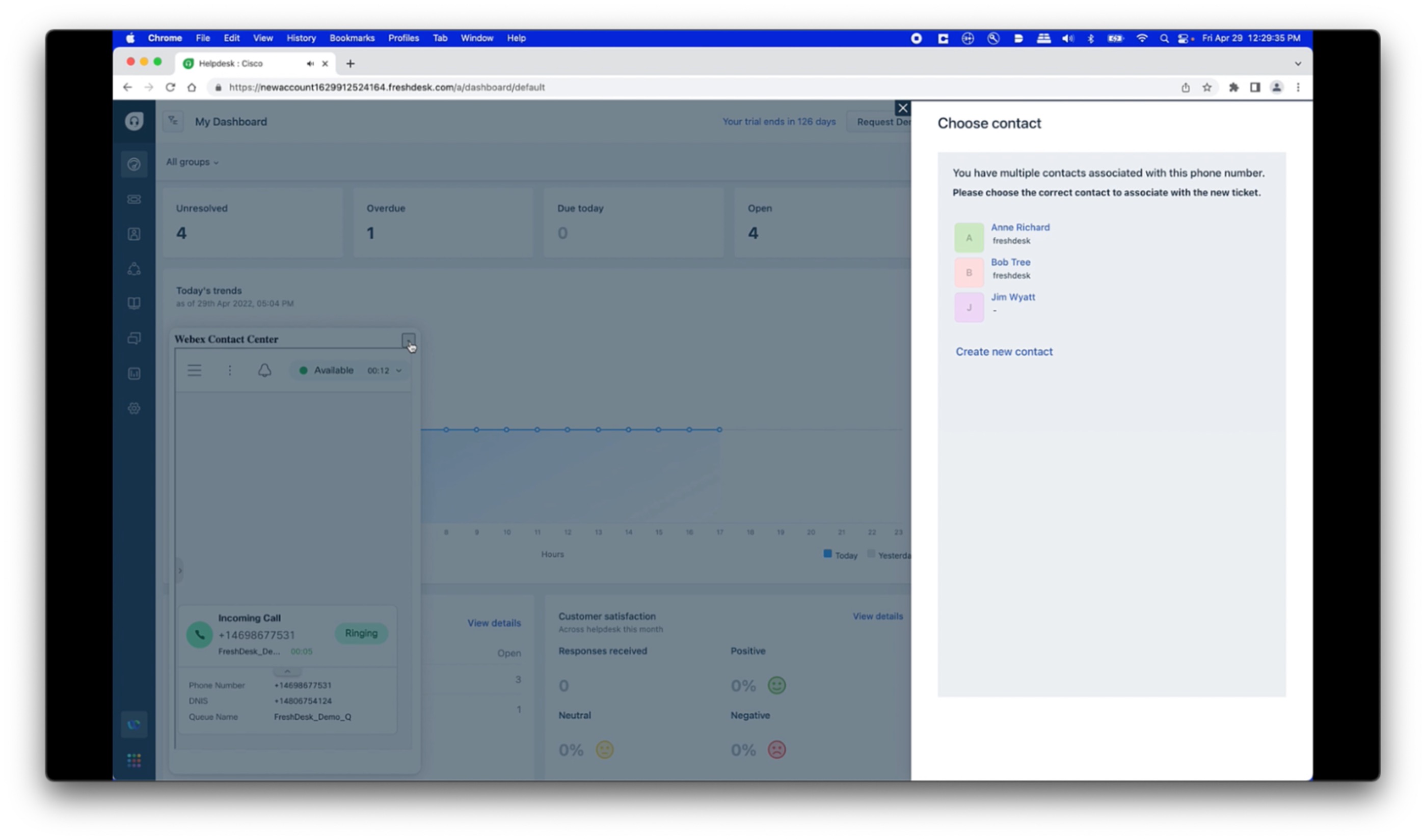 Интеграция контакт-центра Webex со Freshdesk