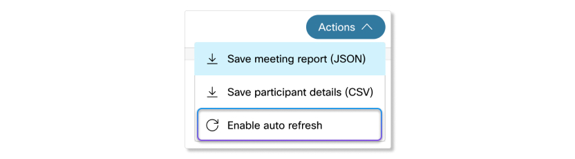 Habilite o botão de atualização automática para reuniões em andamento na Solução de problemas.