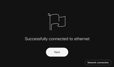 Úspěšné připojení k síti Ethernet