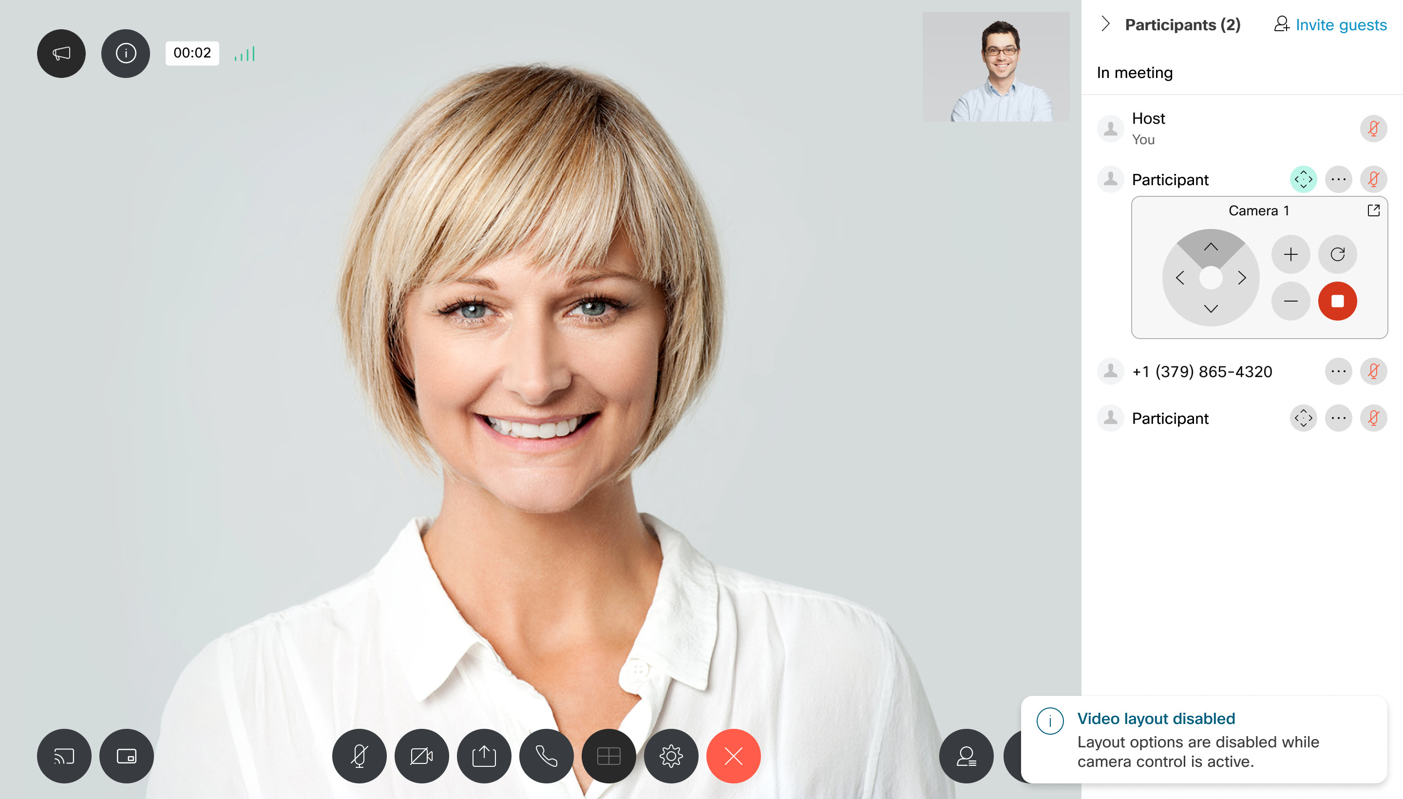 The Webex Instant Connect main application screen.