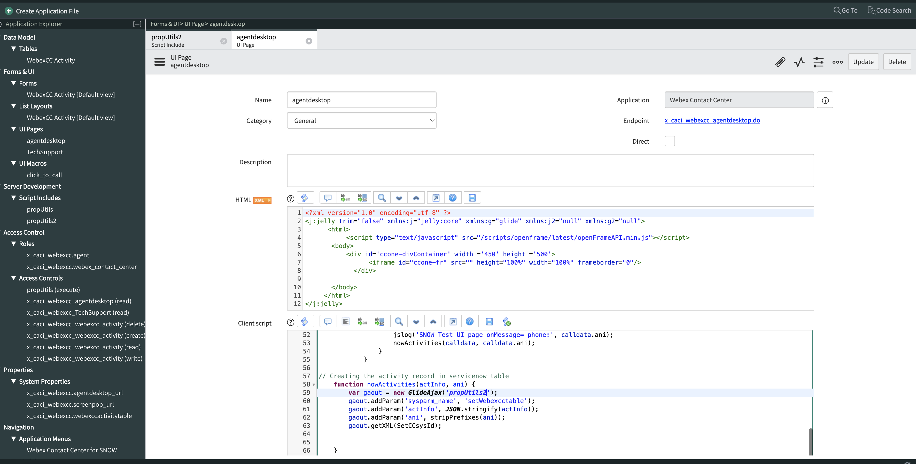 App Engine Studio agentdesktop UI page with new script name.