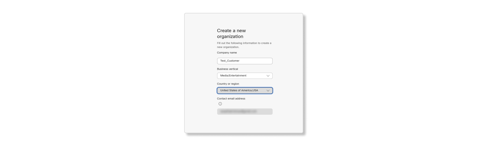 Creating a new organization for a customer as a partner.