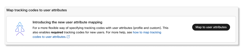 Call to action on how to map tracking codes to attributes in Control Hub