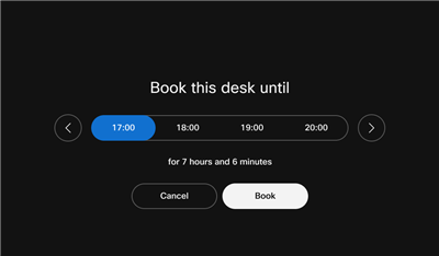 the booking screen on a shared device