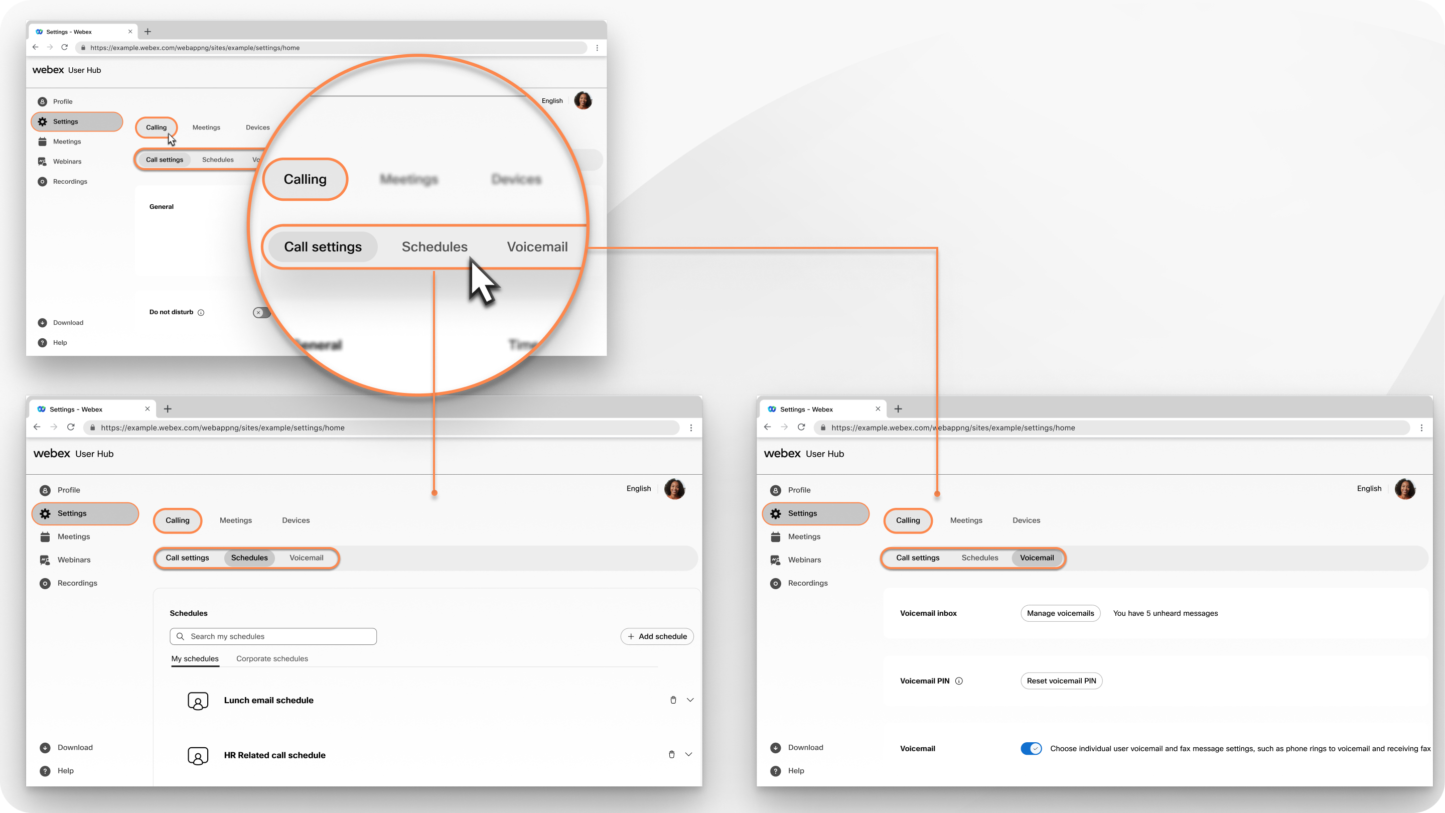 como acessar as configurações de chamadas