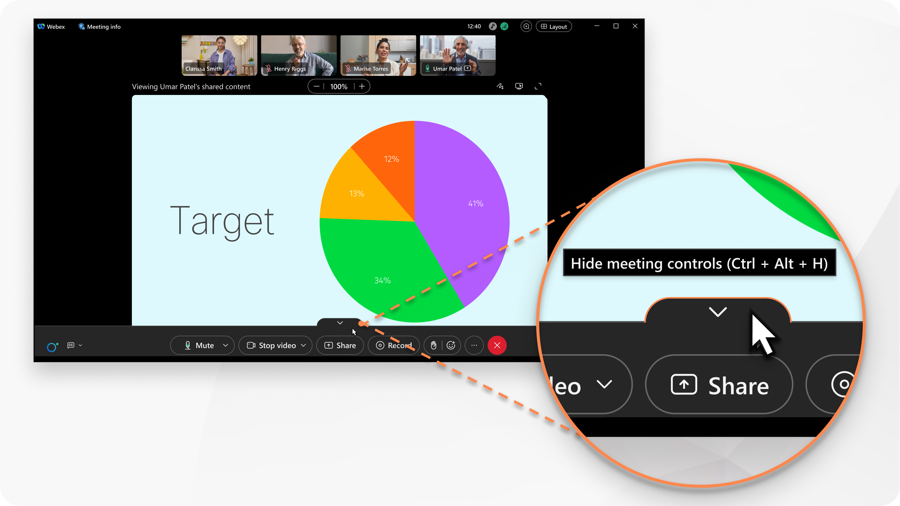 hide and show your meeting controls