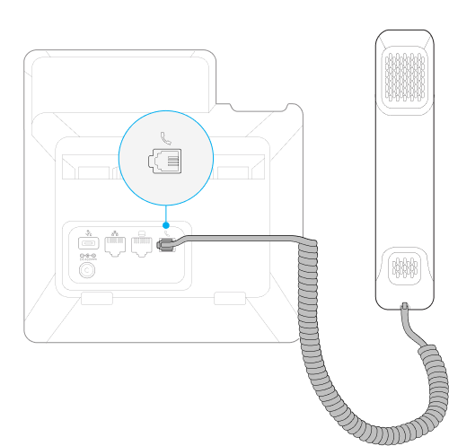 El gráfico para instalar el auricular