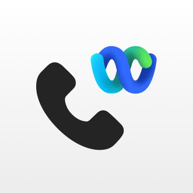 Symbol, das einen Telefonhörer in Kombination mit dem Webex-Logo zeigt und Webex Calling symbolisiert.