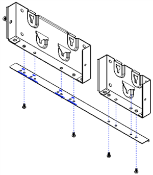 graphic for attaching the linking bar to the phone and KEM brackets