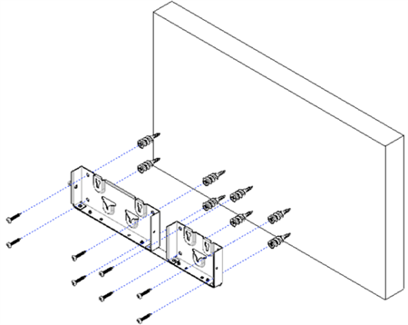 attach the wall brackets assembly to the wall