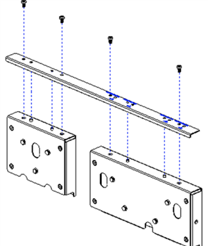 graphic for attaching the linking bar to the phone and KEM brackets