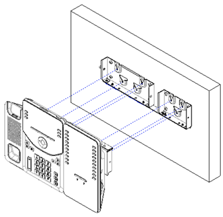 graphic for attaching phone and KEM to the wall