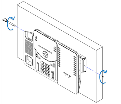 graphic for fixing phone and kem brackets with the wall brackets