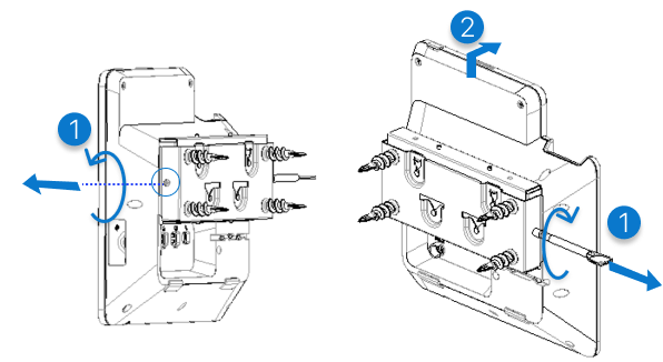 the graphic of remove phone from wall mount