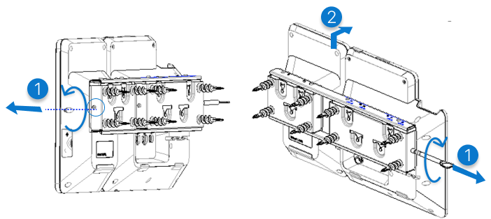 the graphic for removing phone and KEM from the wall mount