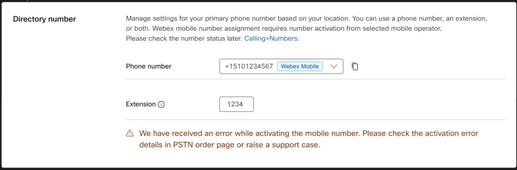 Phone number dropdown