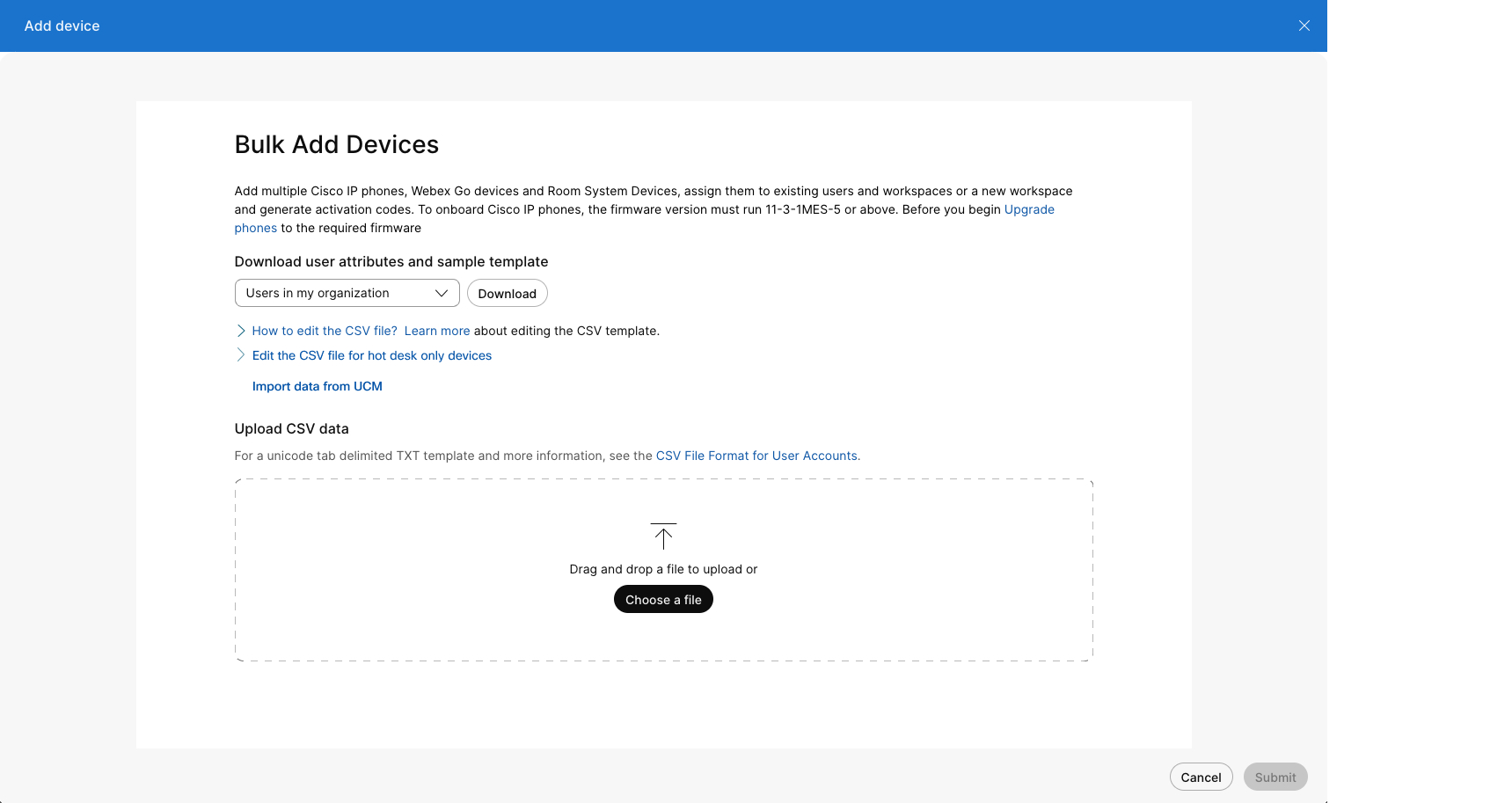 bulk onboard devices as hot desk only