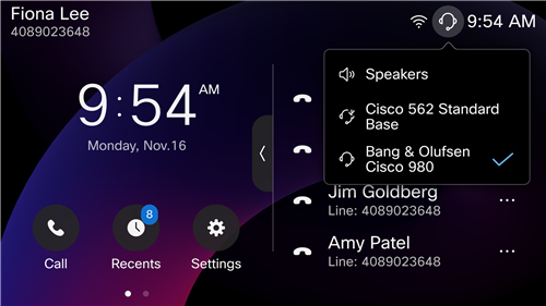 Tap audio path icon on Desk Phone 9871