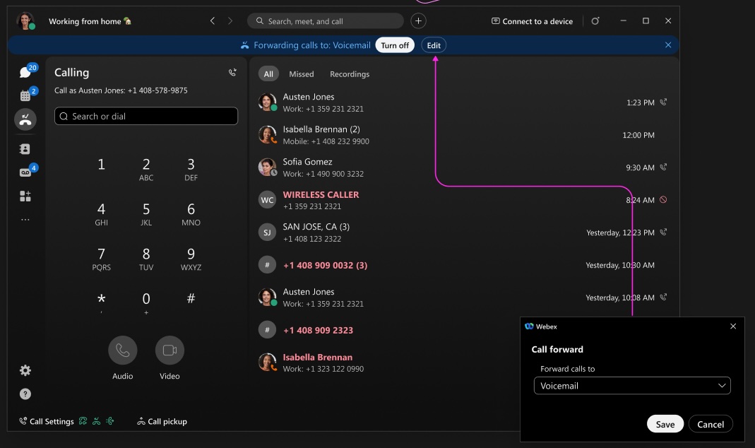 Call forwarding improvements