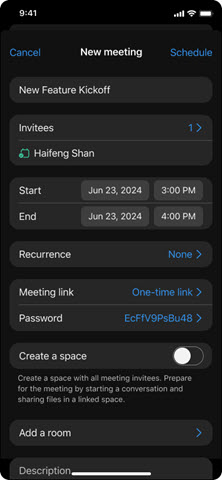 Schedule recurring meetings on iPhone