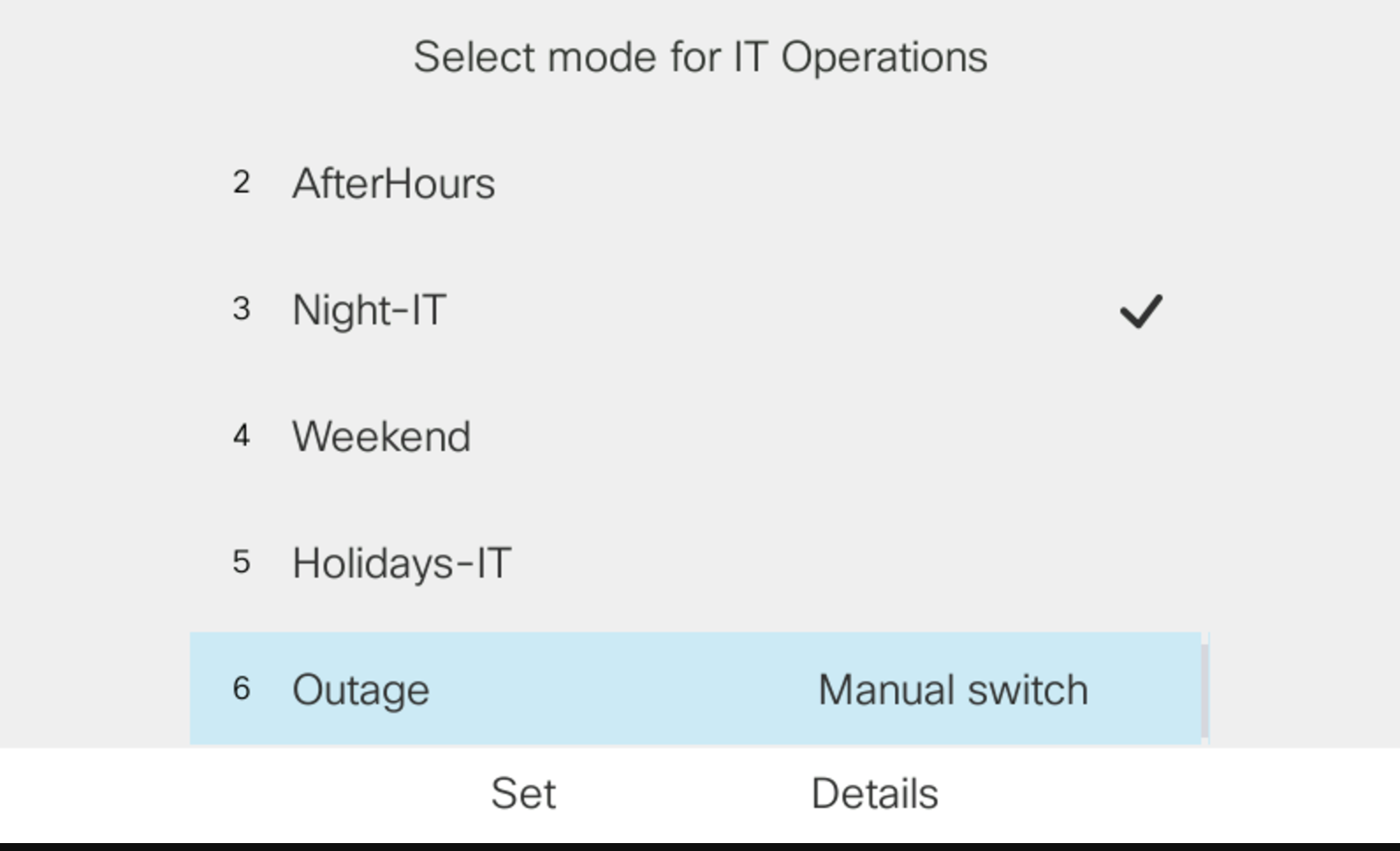 Manually switch in and out of a mode on a Cisco MPP phone