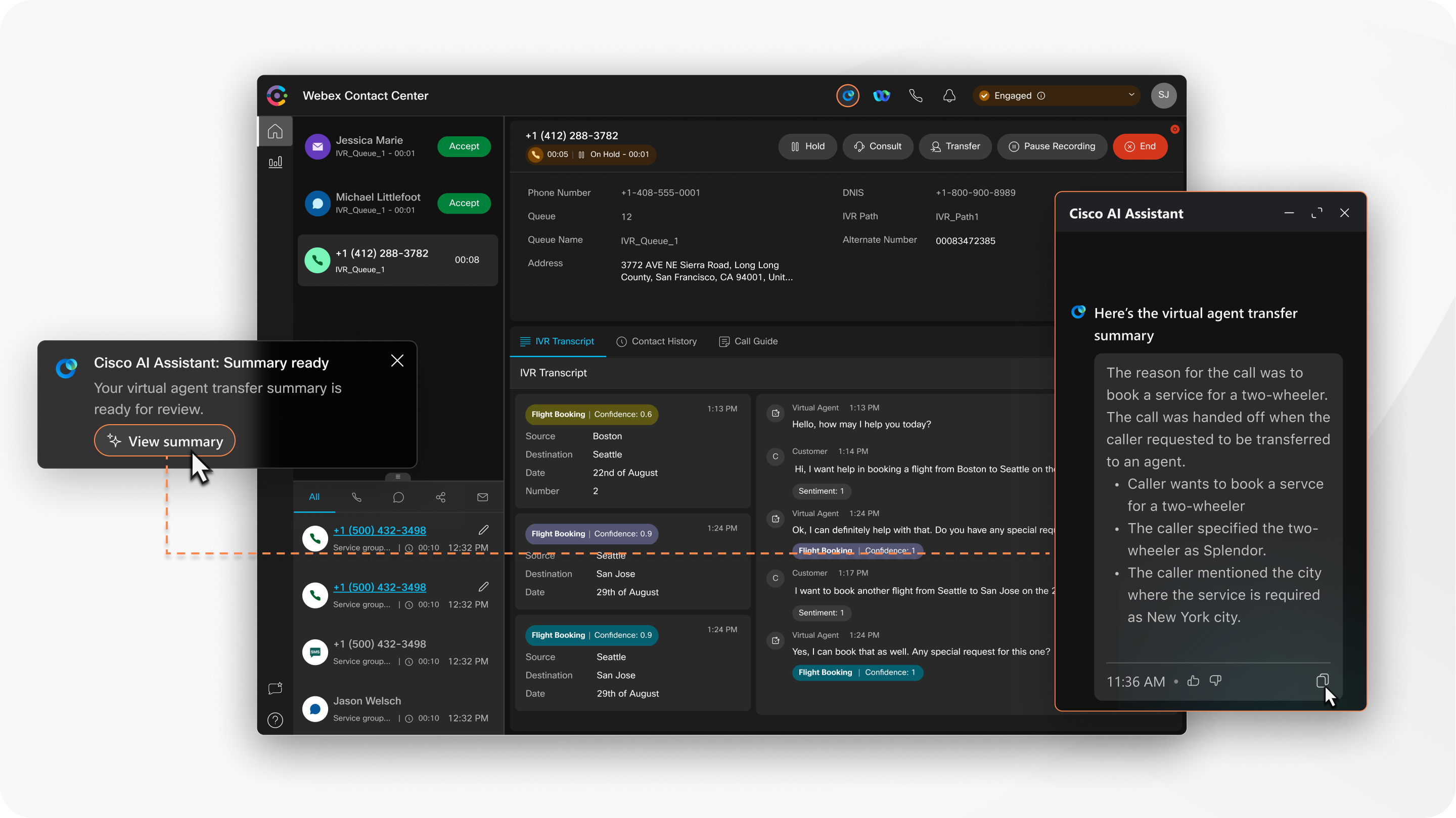 a user interacting with the AI assistant to generate concise summaries of prior interactions