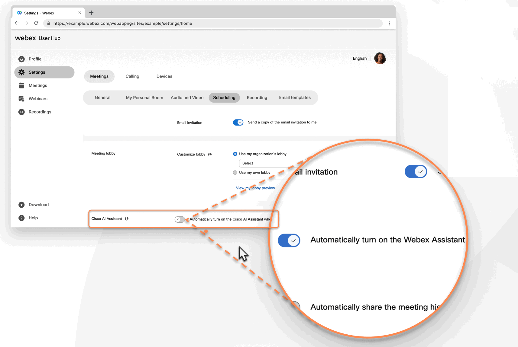 Scheduling tab