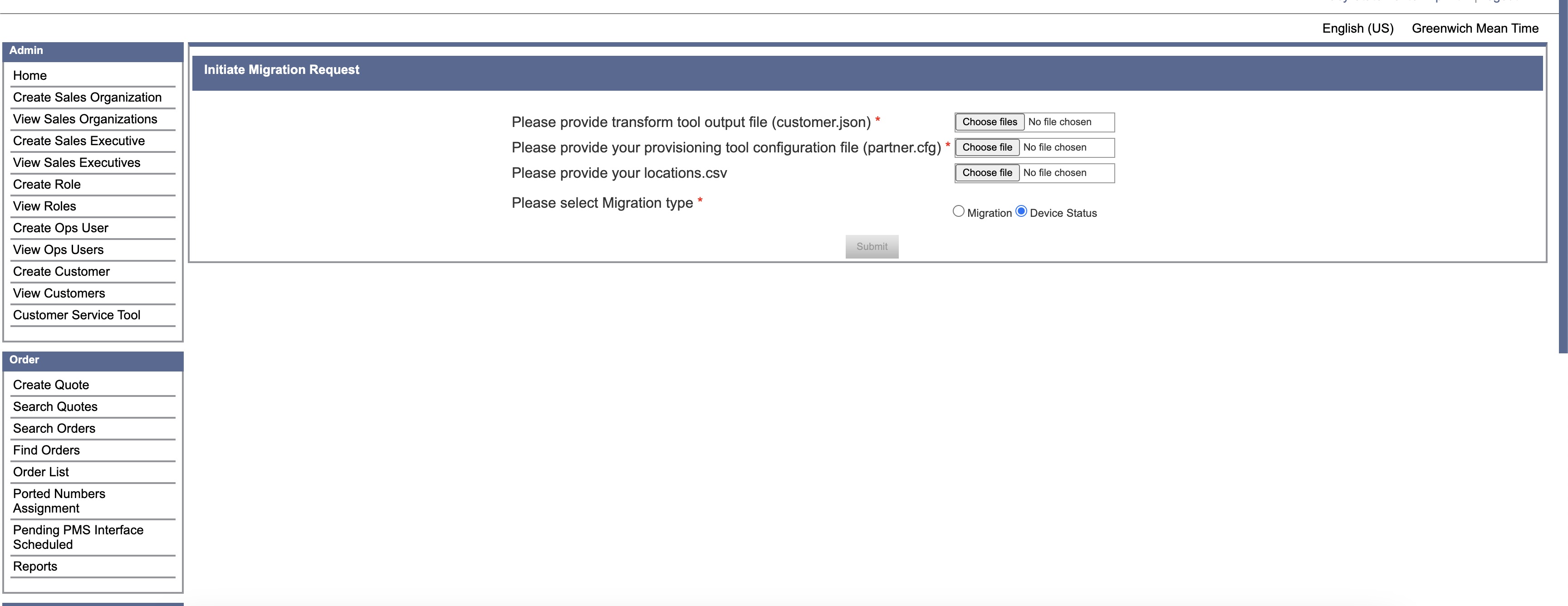 Service Provider portal