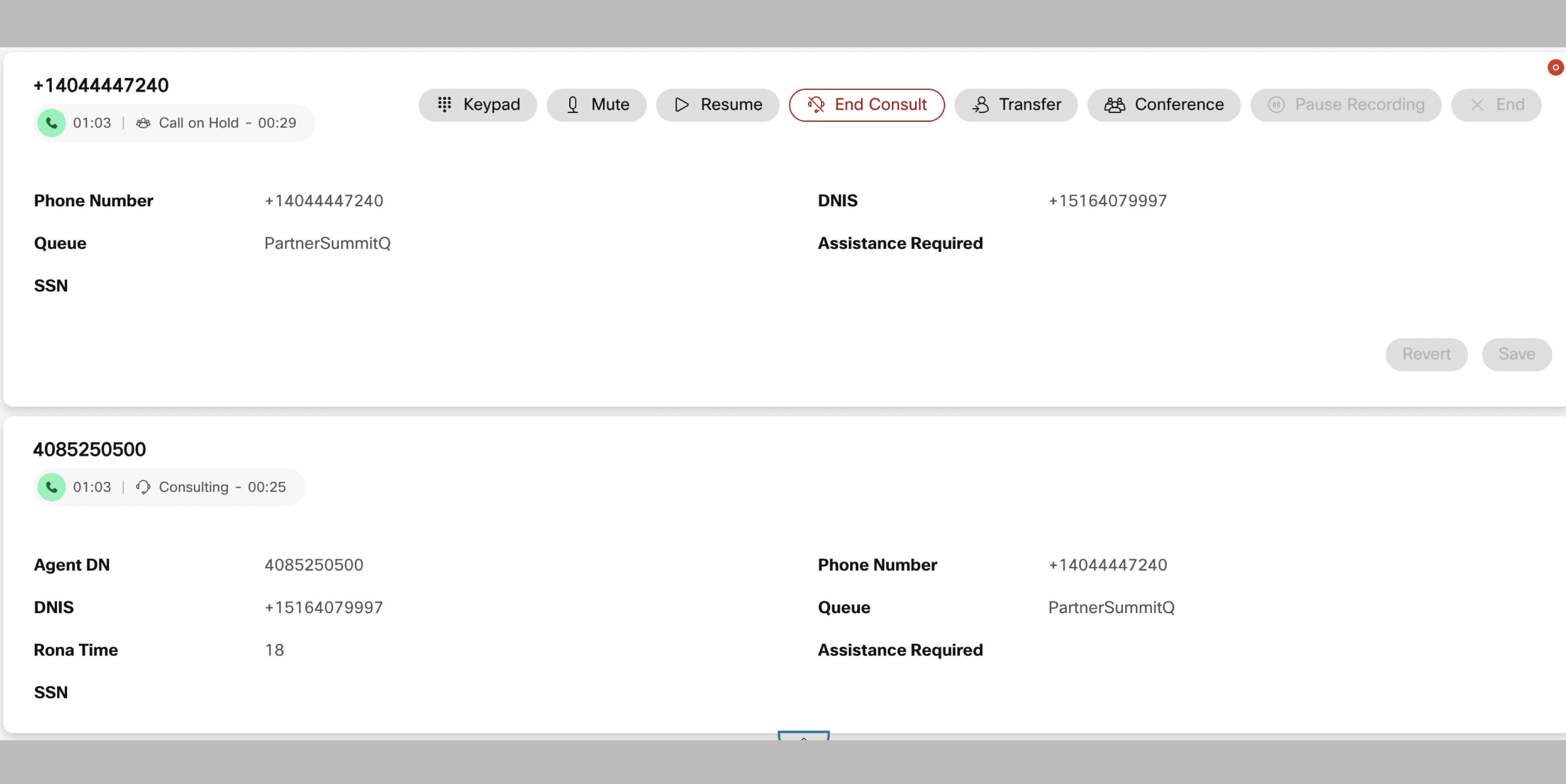 Webex Contact Center conference window